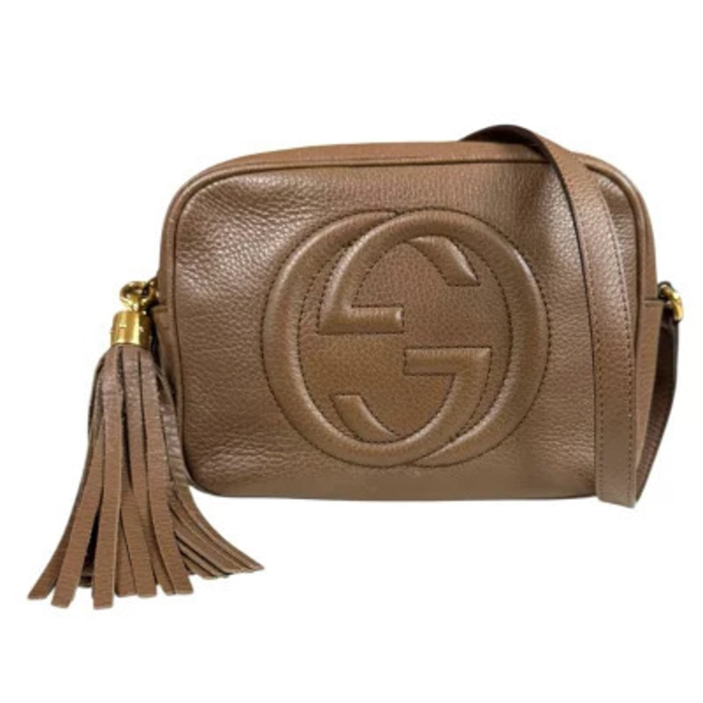 Gucci Disco Bag Soho Shoulder Leather Brown